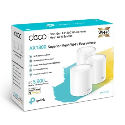 Домашня Mesh Wi-Fi система (3 шт у комплекті), арт. Deco X20(3-pack) TP-LINK Домашня Mesh Wi-Fi система (3 шт у комплекті), арт. Deco X20(3-pack) TP-LINK