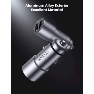 Автомобільний Зарядний пристрій UGREEN CD130 Dual USB Car Charger 24W 2.4A (50592) Gray Автомобільний Зарядний пристрій UGREEN CD130 Dual USB Car Charger 24W 2.4A (50592) Gray