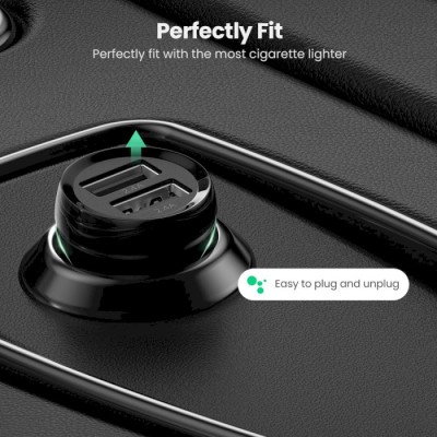 Автомобільний Зарядний пристрій UGREEN ED018 Dual USB Car Charger 24W 2.4A (50875) Black