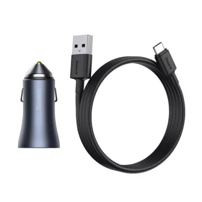 АЗП Baseus Baseus Golden Contactor Pro 40W 2USB (with Cable Type-C 5A (1m)) TZCCJD-A0G dark gray