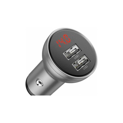 АЗП Baseus Digital Display 24W 2USB 4.8A CCBX-0S Silver (с) АЗП Baseus Digital Display 24W 2USB 4.8A CCBX-0S Silver (с)