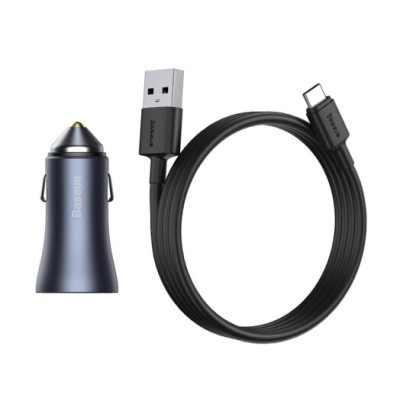 АЗП Baseus Golden Contactor Pro 40W USB + Type-C + Cable Type-C 5A (1m) (TZCCJD-0G) (Dark Gray)