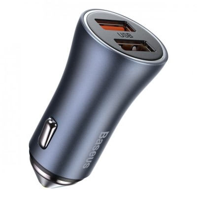 АЗП Baseus Golden Contactor Pro Dual Quick Charger Car Charger U+U 40W (CCJD-A0G) Dark Gray АЗП Baseus Golden Contactor Pro Dual Quick Charger Car Charger U+U 40W (CCJD-A0G) Dark Gray
