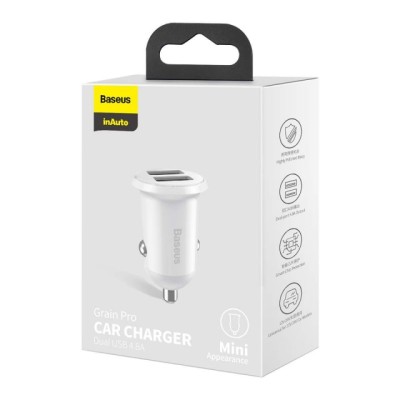 АЗП Baseus Grain Pro 4.8A 2USB (CCALLP-02) АЗП Baseus Grain Pro 4.8A 2USB (CCALLP-02)