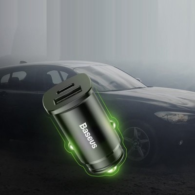 АЗП Baseus QC 4.0 Square Metal (30W / PD3.0) / 1USB+1Type-C (CCALL-AS01) Black