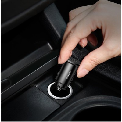 АЗП Baseus QC 4.0 Square Metal (30W / PD3.0) / 1USB+1Type-C (CCALL-AS01) Black