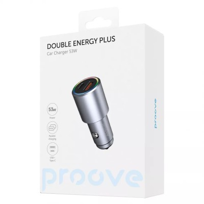 АЗП Proove Double Energy Plus 53W (USB + Type-C) (ACDE53110004) Metal Gray