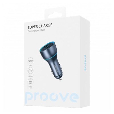 АЗП Proove Super Charge 130W (2 Type-C + USB) (ACSC13120004) Metal Gray