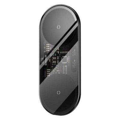 Бездротовий зарядний пристрій Baseus Digital LED Display 2in1 20W (WXSX010101) Black