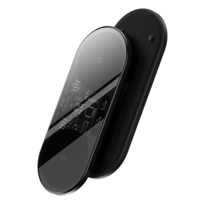 Бездротовий зарядний пристрій Baseus Digital LED Display 2in1 20W (WXSX010101) Black