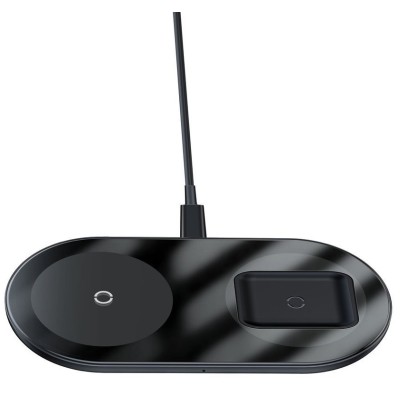Бездротовий зарядний пристрій Baseus Simple 2in1 (WXJK-01) (Phone + Pods) Black
