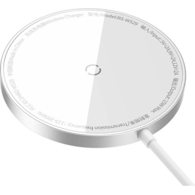 Бездротовий зарядний пристрій Baseus Simple Mini3 Magnetic Wireless Charger 15W CCJJ040012 Silver Бездротовий зарядний пристрій Baseus Simple Mini3 Magnetic Wireless Charger 15W CCJJ040012 Silver