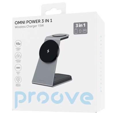 Бездротовий зарядний пристрій Proove Omni Power 3 in 1 (WSOP15020003) gray