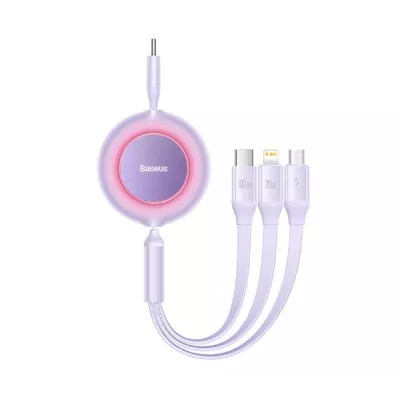 Кабель Baseus Bright Mirror 2 Series 3-in-1 (Micro USB+Lightning+Type-C) 100W (1.1m) CAMJ010205 Purple