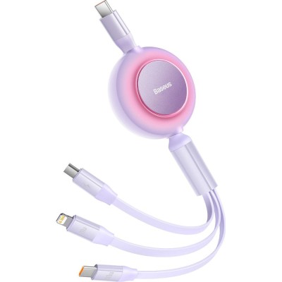 Кабель Baseus Bright Mirror 2 Series 3-in-1 (Micro USB+Lightning+Type-C) 100W (1.1m) CAMJ010205 Purple