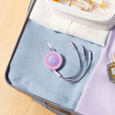 Кабель Baseus Bright Mirror 2 Series 3-in-1 (Micro USB+Lightning+Type-C) 100W (1.1m) CAMJ010205 Purple