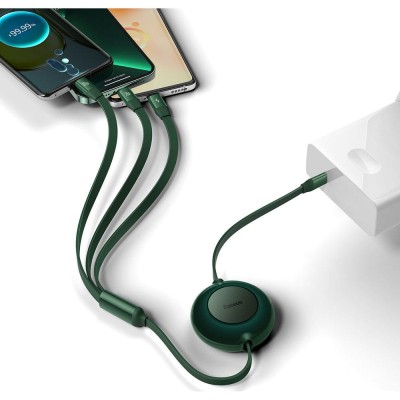 Кабель Baseus Bright Mirror 2 Series 3-in-1 (Micro USB+Lightning+Type-C) 100W (1.1m) Green