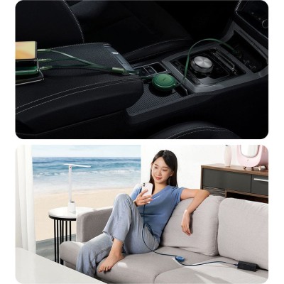 Кабель Baseus Bright Mirror 2 Series 3-in-1 (Micro USB+Lightning+Type-C) 100W (1.1m) Green
