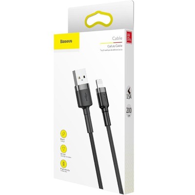Кабель Baseus Cafule for lightning 1.5A 2M (CALKLF-CG1) Gray\Black