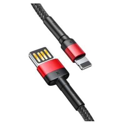 Кабель Baseus Cafule Light. SE 2.4A 1м (CALKLF-G91) Red/Black