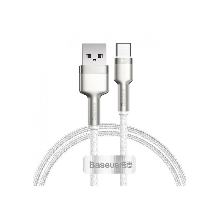 Кабель Baseus Cafule Metal Data Type-C 66W (1m) CAKF000102 White Кабель Baseus Cafule Metal Data Type-C 66W (1m) CAKF000102 White