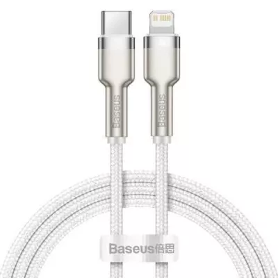 Кабель Baseus Cafule Metal Data USB кабель Type-C to iP PD 20W 1m (CATLJK-A02) White