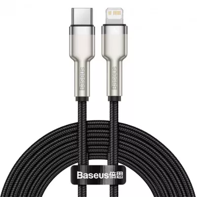 Кабель Baseus Cafule Metal Data USB кабель Type-C to iP PD 20W 2m (CATLJK-B01) Black