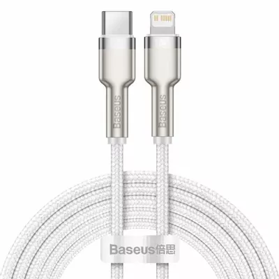 Кабель Baseus Cafule Metal Data USB кабель Type-C to iP PD 20W 2m (CATLJK-B02) White