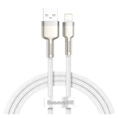 Кабель Baseus Cafule Metal Lightning 2.4A 1 М (CALJK-A02) White Кабель Baseus Cafule Metal Lightning 2.4A 1 М (CALJK-A02) White
