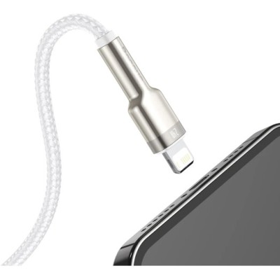 Кабель Baseus Cafule Metal Lightning 2.4A 1 М (CALJK-A02) White Кабель Baseus Cafule Metal Lightning 2.4A 1 М (CALJK-A02) White