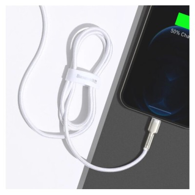 Кабель Baseus Cafule Metal Lightning 2.4A 1 М (CALJK-A02) White Кабель Baseus Cafule Metal Lightning 2.4A 1 М (CALJK-A02) White