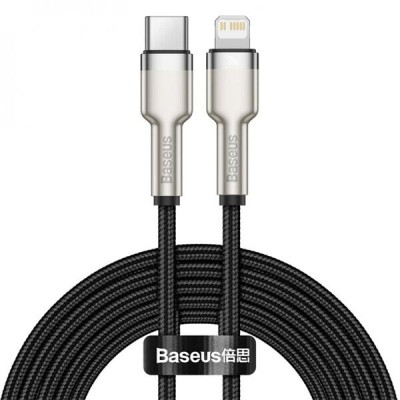 Кабель Baseus Cafule Metal Type-C To Lightning PD 20W (CATLJK-A01) Black 1m