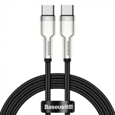 Кабель Baseus Cafule Metal Type-C To Type-C 100W (CATJK-C01) Black 1m