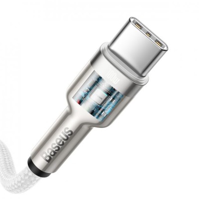 Кабель Baseus Cafule Metal Type-C To Type-C 100W (CATJK-C02) White 1m