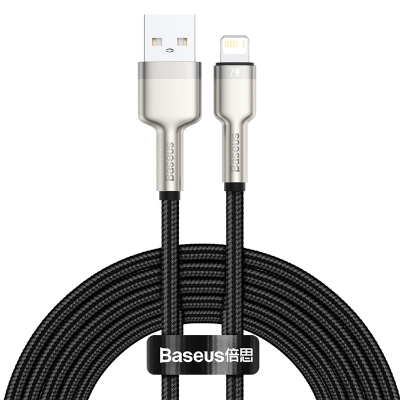 Кабель Baseus Cafule Series Metal Data USB кабель USB to IP 2.4A 2m (CALJK-B01) Black Кабель Baseus Cafule Series Metal Data USB кабель USB to IP 2.4A 2m (CALJK-B01) Black