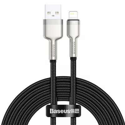 Кабель Baseus Cafule Series Metal Data USB кабель USB to IP 2.4A 2m (CALJK-B01) Black
