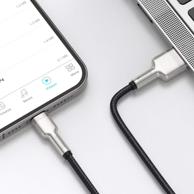 Кабель Baseus Cafule Series Metal Data USB кабель USB to IP 2.4A 2m (CALJK-B01) Black Кабель Baseus Cafule Series Metal Data USB кабель USB to IP 2.4A 2m (CALJK-B01) Black