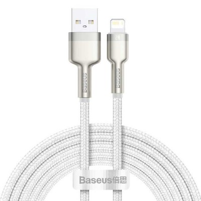 Кабель Baseus Cafule Series Metal Data USB кабель USB to IP 2.4A 2m (CALJK-B02) White