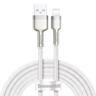 Кабель Baseus Cafule Series Metal Data USB кабель USB to IP 2.4A 2m (CALJK-B02) White