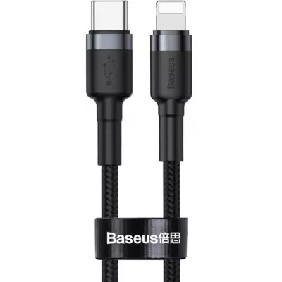 Кабель Baseus Cafule Type-C to Lightning PD 18W (CATLKLF-G1) Black 1m