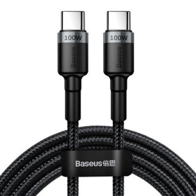 Кабель Baseus Cafule Type-C To Type-C (100W, 5A, 2m) CATKLF-ALG1 Black-Grey