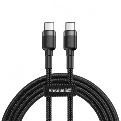 Кабель Baseus Cafule Type-C to Type-C PD 2.0 60W (2m) CATKLF-HG1 (gray/black)