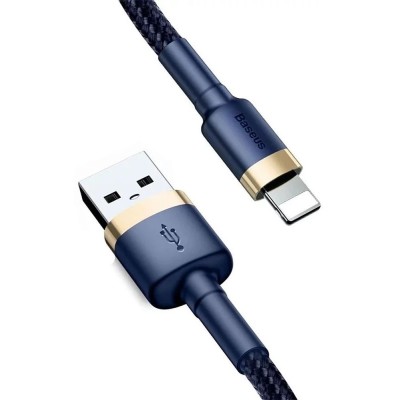 Кабель Baseus Cafule USB кабель USB For IP 2.4A 1М (CALKLF-BV3) Gold/Blue Кабель Baseus Cafule USB кабель USB For IP 2.4A 1М (CALKLF-BV3) Gold/Blue