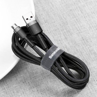 Кабель Baseus Cafule USB кабель USB For Micro 2A 3М (CAMKLF-HG1) Black/Grey