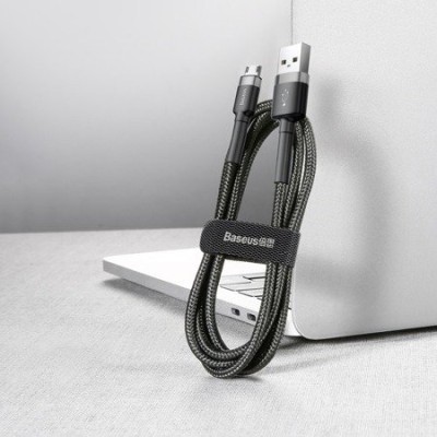 Кабель Baseus Cafule USB кабель USB For Micro 2A 3М (CAMKLF-HG1) Black/Grey