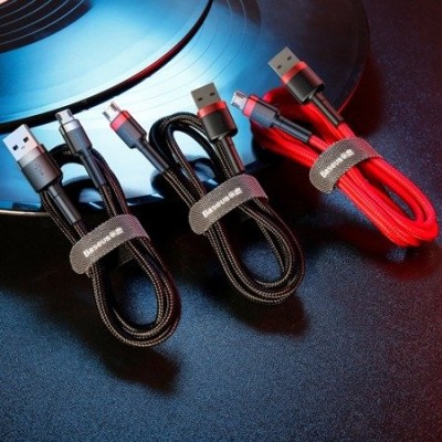 Кабель Baseus Cafule USB кабель USB For Micro 2A 3М (CAMKLF-HG1) Black/Grey