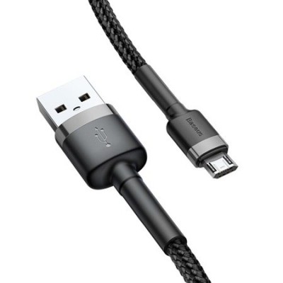 Кабель Baseus Cafule USB кабель USB For Micro 2A 3М (CAMKLF-HG1) Black/Grey