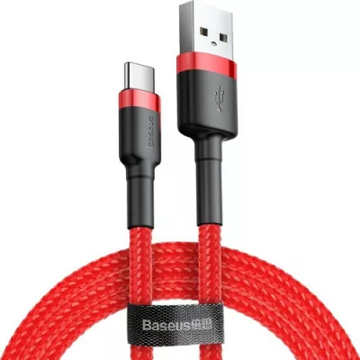 Кабель Baseus Cafule USB кабель USB For Type-C 2A 3m (CATKLF-U09) Red/Red