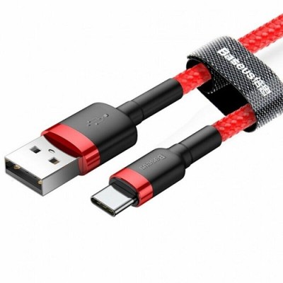 Кабель Baseus Cafule USB кабель USB For Type-C 2A 3m (CATKLF-U09) Red/Red