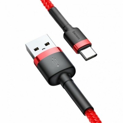 Кабель Baseus Cafule USB кабель USB For Type-C 2A 3m (CATKLF-U09) Red/Red